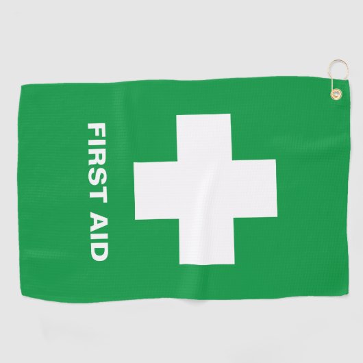 Erste Hilfe und Notfall, Rettungsdienst, Hilfe/Gol Golfhandtuch (Horizontal)