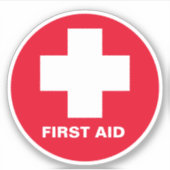 Erste Hilfe und Notruf Aufkleber (Vorderseite)