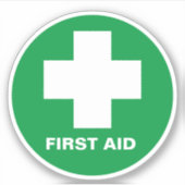 Erste Hilfe und Notruf /Grün Aufkleber (Vorderseite)