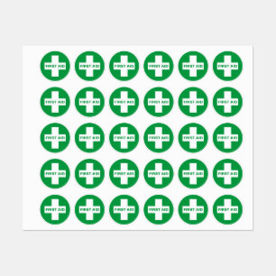 Erste Hilfe (Weißes Kreuz) - Krankenwagen, Hilfe, Etiketten
