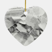 Erste Hochzeit Anniversay, Paper Anniversay Heart Keramik Ornament (Hinten)