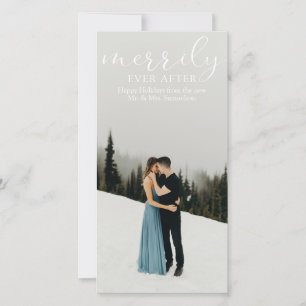 Erste Hochzeit fröhlich für immer und ewig FOTO Feiertagskarte