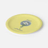 Erste Hochzeit oder Verlobung Jubiläum Pappteller (Schrägansicht)