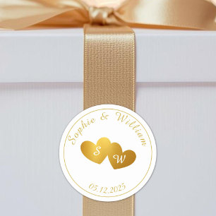 Erste Hochzeit von benutzerdefinierten Monogramm-P Runder Aufkleber