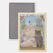 Erste Hochzeiten Cat Couple personalisieren Magnet (Vorderseite/Rückseite)