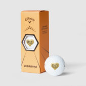 Erste Hochzeitmonographen Datum Goldenes Herz Golfball (Verpackungen)