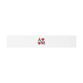 Erste Hochzeitstile Rotes Herz Bauchband Einladungsbanderole (Flach)