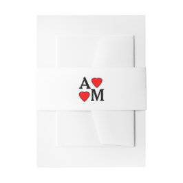 Erste Hochzeitstile Rotes Herz Bauchband Einladungsbanderole