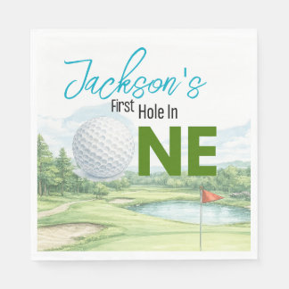 Erste Hole-in-One-Golf-Geburtstagsfeier-Papier-Ser Serviette