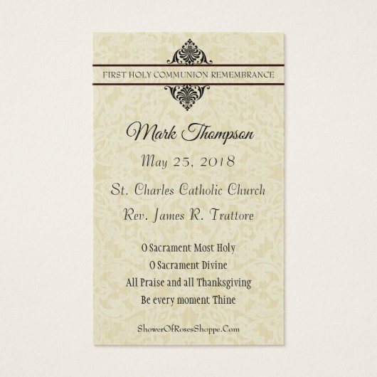 ERSTE HOLMITTEILUNG EUCHARIST AUF ALTAR (Rückseite)