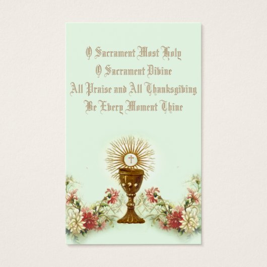 ERSTE HOLY COMMUNION EUCHARIST PRAYER HOLY CARD (Vorderseite)