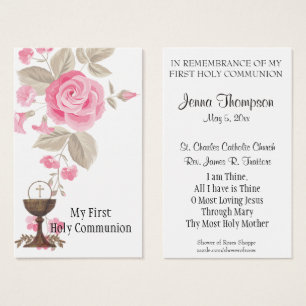 ERSTE HOLY COMMUNION EUCHARIST PRAYER HOLY CARD