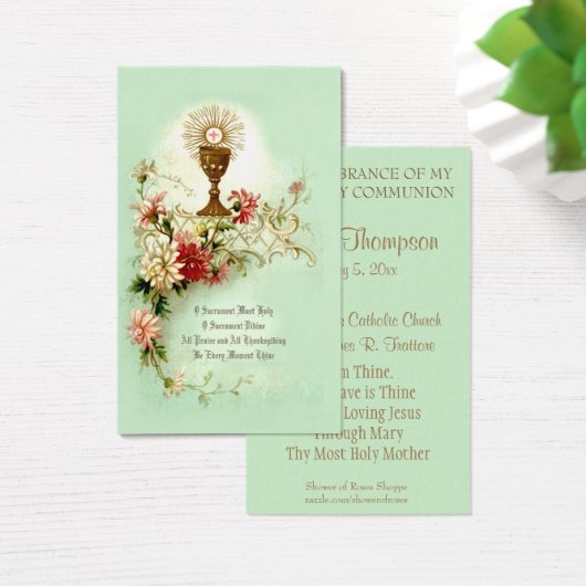 ERSTE HOLY COMMUNION EUCHARIST PRAYER HOLY CARD (Schreibtisch)