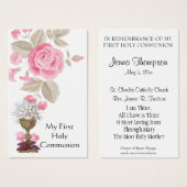 ERSTE HOLY COMMUNION EUCHARIST PRAYER HOLY CARD (Vorne & Hinten)