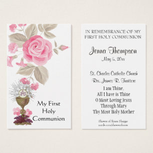 ERSTE HOLY COMMUNION EUCHARIST PRAYER HOLY CARD