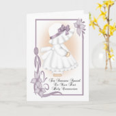 Erste Holy Communion Grußkarte Little Girl Karte (Gelbe Blume)