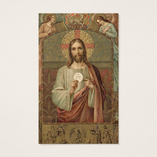 ERSTE HOLY COMMUNION JESUS ANGELS HOLY CARD (Vorderseite)
