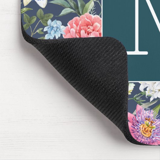 Erste Hübsche farbige Illustration florale Marine Mousepad (Ecke)