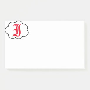 Erste I Monogramm-Anmerkungen Post-it Klebezettel