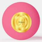 Erste Imitat Moderne Monogramm Vorlage rosa Tischtennisball (Vorderseite)