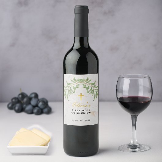 Erste Imitate aus Foliage Gold Cross Marmor Weinetikett