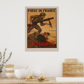 Erste in Frankreich - U.S. Marines Poster (Küche)