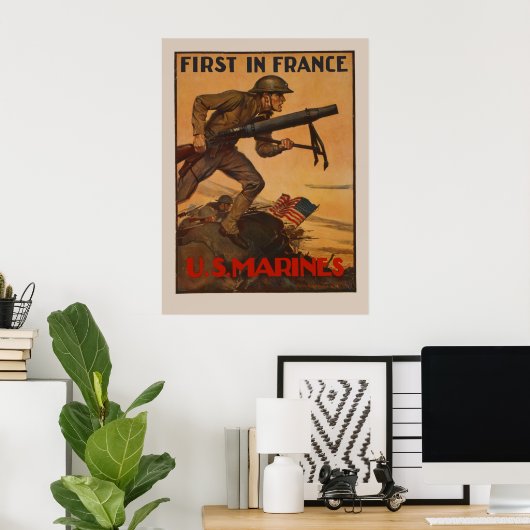 Erste in Frankreich - U.S. Marines Poster (Heimbüro)