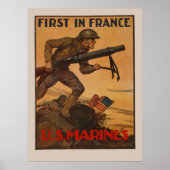 Erste in Frankreich - U.S. Marines Poster (Vorne)