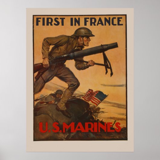 Erste in Frankreich - U.S. Marines Poster (Vorne)