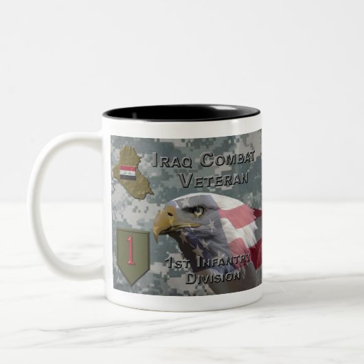 Erste Infanterie Div Irak Kampf Veteran Zweifarbige Tasse (Links)