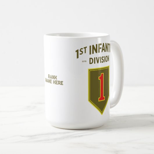 Erste Infanterieabteilung "Big Red One" Custom Kaffeetasse (VorderseiteRechts)