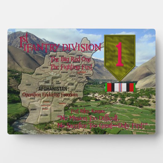 Erste Infanterieabteilung OEF Veteran-Plakette Fotoplatte (Vorderseite)