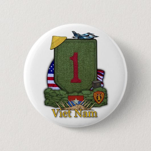 Erste Infanterieabteilung vietnam war vets Button (Vorderseite)
