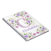 Erste Initiale Plus Name Christine mit Blumen Notizblock (Rechte Seite)