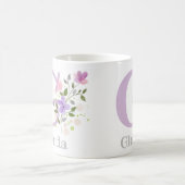 Erste Initiale Plus Name Glenda mit Blumen Kaffeetasse (Mittel)