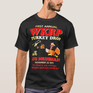 Erste-Jährliche WKRP-Türkei-Drop- with-Les-Nessman T-Shirt