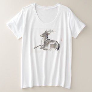 ERSTE JAPANISCHE DEER PLUS GROSSE BAUMWOLLE T - SH GROßE GRÖßE T-Shirt