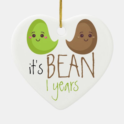 Erste Jubiläumsfeier 1. lustige verheiratete Neuzu Keramik Ornament (Hinten)