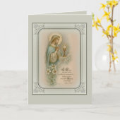 Erste Jungfrau der Heiligen Kommunion Mary Euchari Karte (Gelbe Blume)