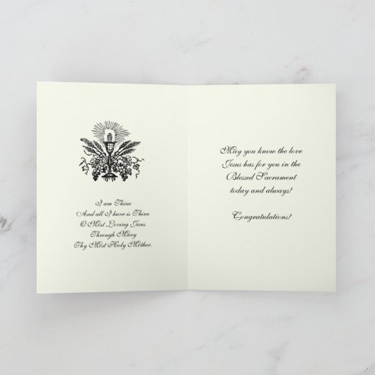 Erste Jungfrau der Heiligen Kommunion Mary Jesus G Karte (Innenseite)