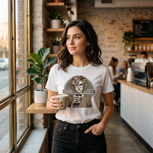 Erste Kaffee Retro-Skizzenkunst Tri-Blend Shirt