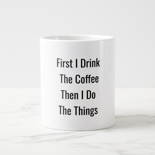 Erste Kaffeepause Dann Dinge - Motivierend Tasse (Vorderseite)