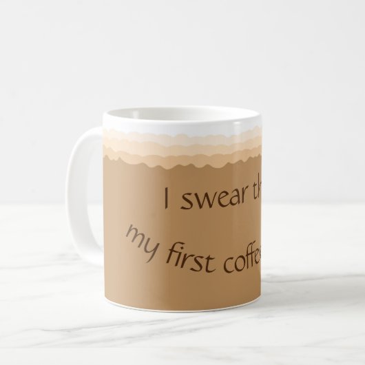 Erste Kaffeepause heute Kaffeetasse (Vorderseite Links)
