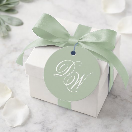 Erste Kalligraphie der Hochzeitmonogramm-Stufe Grü Geschenkanhänger