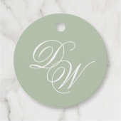 Erste Kalligraphie der Hochzeitmonogramm-Stufe Grü Geschenkanhänger (Vorderseite)
