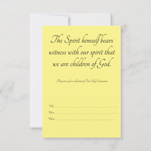 Erste Karte der Heiligen Kommunion (Rückseite)