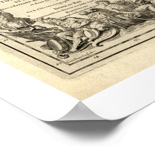 Erste Karte von Frankreich 1700 Poster (Ecke)