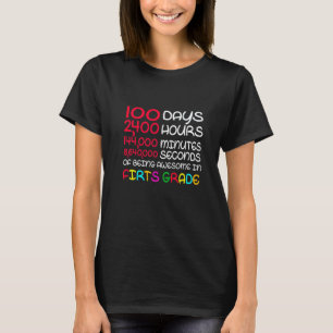 Erste Klasse Countdown Frohe 100 Tage Schule Tee