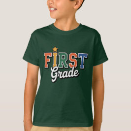 Erste Klasse  – Farbgestaltung zum zurück zur Schu T-Shirt