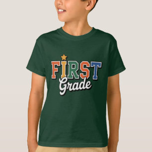 Erste Klasse – Farbgestaltung zum zurück zur Schu T-Shirt